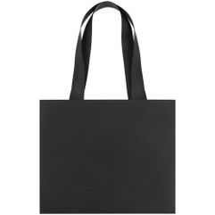 Пакет на лентах из бумаги Deep Black плотностью 200 г/м⊃2;. Выдерживает вес до 2,5 кг.