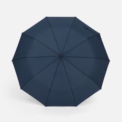 Складной зонт с большим куполом, системой антишторм и эргономичной ручкой из дерева.  Зонт-автомат, 3 сложения, 10 спиц Деревянная прямая ручка с...