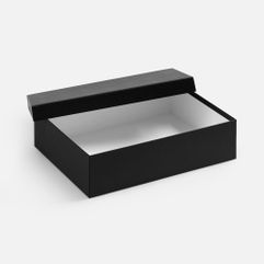 Коробка из переплетного картона, кашированная дизайнерской бумагой с тонкой текстурой Fabric Embosing Linen.