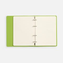 Ежедневник со съемным блоком на кольцах. Блок недатированный, без календарной сетки:  Кол-во страниц — 192; Бумага — тонированная, плотность 80...