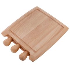 В наборе 4 предмета: разделочная доска с местом для хранения ножей;вилка для сыра;нож-лопатка для мягкого сыра;листовидный нож для сыра твердых...