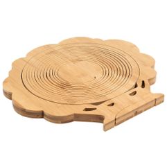 В сложенном состоянии можно использовать как подставку под горячее. Поставляется в белой картонной коробке.