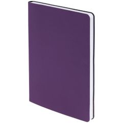 Ежедневник с гибкой обложкой, выполнен из материала Soft Touch, фиолетовый UU. <br/>Блок 986:Кол-во страниц — 256;Бумага — тонированная, плотность 70...