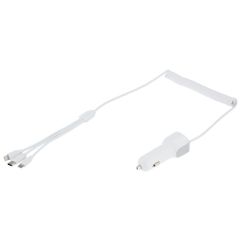 Устройство-переходник с портом USB и шнуром с разъемами Type-C, Micro USB и Lightning. Подключается к прикуривателю автомобиля и используется для...