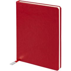 Ежедневник с твердой обложкой, выполнен из материала Nebraska, красный РР, дополнен ляссе в цвет обложки с металлической шильдой.<br/>Блок 986:Кол-во...