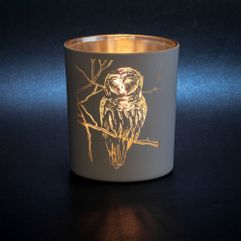 Подсвечник со свечой Forest, с изображением совы