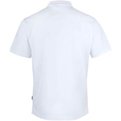 Классическая рубашка поло с разрезами по бокам. Застегивается на 3 пуговицы белого цвета. 