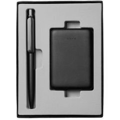 В набор входят: внешний аккумулятор Uniscend Full Feel 5000 мAч, черный; ручка Prodir DS9 PMM-P, черная. Набор упакован в коробку с флокированным...