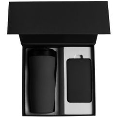 В набор входят:   термостакан Forma, черный; внешний аккумулятор Uniscend Half Day Compact 5000 мAч, черный.      Набор упакован в коробку с...