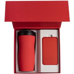 В набор входят:   термостакан Forma, красный; внешний аккумулятор Uniscend Half Day Compact 5000 мAч, красный.      Набор упакован в коробку с...