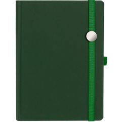 Ежедневник с твердой обложкой без поролона, выполнен из материала Soft Touch, зеленый FF, дополнен резинкой шириной 1 см, петлей-резинкой для ручки,...