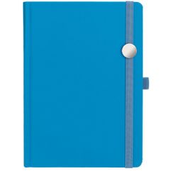 Ежедневник с твердой обложкой без поролона, выполнен из материала Soft Touch Ultra, голубой JJ, дополнен резинкой шириной 1 см, петлей-резинкой для...