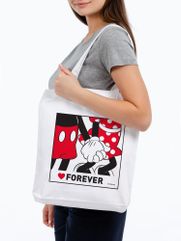 Холщовая сумка «Микки и Минни. Love forever», белая