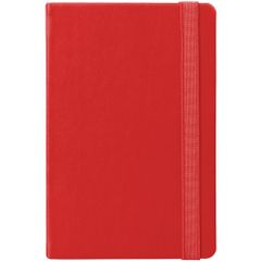 Ежедневник с твердой обложкой, выполнен из материала Replica, красный РР, дополнен резинкой и ляссе в цвет обложки. Блок недатированный 212, без...