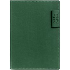 Ежедневник датированный на 2022 год. Ежедневник с гибкой обложкой, выполнен из сдвоенного материала Latte, зеленый FF, дополнен ляссе и капталом в...