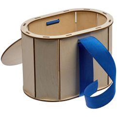 Коробка Drummer, овальная, с синей лентой