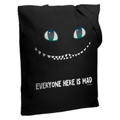 Холщовая сумка со светящимся принтом Cheshire Cat, черная