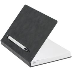 Ежедневник Magnet с ручкой, серый с белым