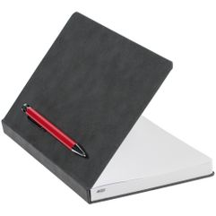 Ежедневник Magnet с ручкой, серый с красным