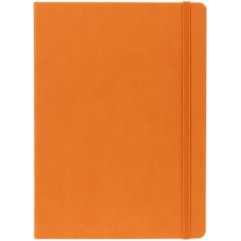 Ежедневник с твердой обложкой, выполнен из материала Latte, оранжевый ОО, обрез оранжевого цвета, дополнен резинкой и ляссе оранжевого цвета. Блок...