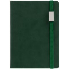 Ежедневник с твердой обложкой, выполнен из материала Latte, зеленый FF, обрез зеленого цвета, дополнен ляссе зеленого цвета и резинкой с металлическим...