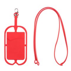 Чехол для карточки с креплением на телефон. Длина шнурка позволяет носить телефон на шее. Подходит для телефонов размером до 16х7,5 см.