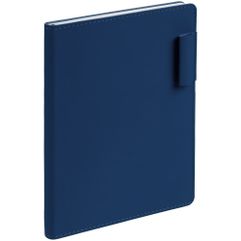 Ежедневник с гибкой обложкой из материала Soft Touch, синий НН и Latte, темно-синий, дополнен петелькой для ручки из покровного материала, капталом,...