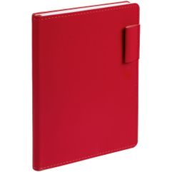 Ежедневник с гибкой обложкой из материала Soft Touch Ultra, красный РР и Latte, красный, дополнен петелькой для ручки из покровного материала,...