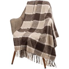 Плед в яркую крупную клетку — это классика, проверенная временем, настоящий кэжуал современного интерьера. Сочетание полиэфирных волокон с шерстью...