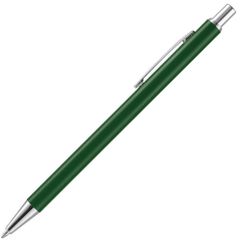 Изящная ручка с тонким корпусом. Механизм ручки: нажимной. Корпус ручки разбирается, стержень легко заменить. Стержень с синими чернилами.