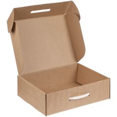 Самосборная коробка-шкатулка со вставной пластиковой ручкой.  Поставляется в плоском виде.