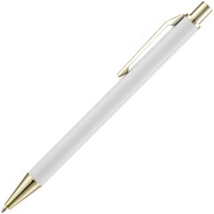 Шариковая ручка с покрытием софт-тач и золотистыми деталями. Клип оригинальной формы. Механизм ручки: нажимной. Корпус ручки разбирается, стержень...
