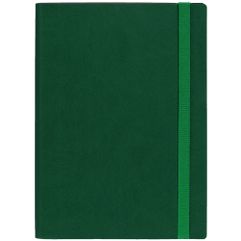 Ежедневник с гибкой обложкой выполнен из материала Latte, зеленый FF, и дополнен резинкой шириной 1 см, капталом и ляссе в цвет обложки. Блок 922, с...