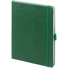 Еженедельник в твердой обложке выполнен из материала Nebraska, зеленый FF, дополнен резинкой, петлей для ручки и ляссе зеленого цвета. Блок 201, без...