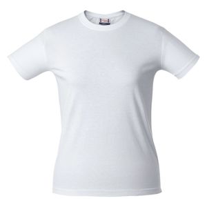 Женская футболка с уплотненными швами на плечах и двойным швом с эластаном. Четырехслойная резинка на воротнике предохраняет его от растяжения. 