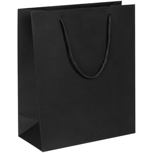 Пакет из бумаги Deep Black плотностью 150 г/м⊃2;. Выдерживает вес до 2 кг.