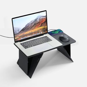 Kickstand — стол для ноутбука или планшета с функцией беспроводной зарядки смартфона. Заряжать можно все смартфоны, поддерживающие технологию...