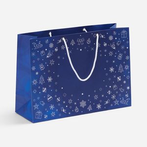 Подарочный пакет серии Snowlace с новогодним паттерном — стильное дополнение к подарку!