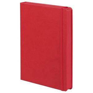 Ежедневник с твердой обложкой, выполнен из материала Brand, красный РР, обрез красного цвета, дополнен резинкой и ляссе красного цвета.<br/>Блок...