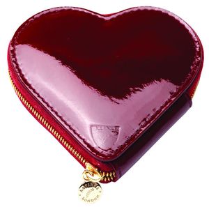 Маленький красный кожаный кошелек для монет в форме сердца - стильный и яркий подарок женщине. Кошелек 