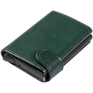 Портмоне с карманом для банкнот оснащено отделением для хранения карточек с выдвижным механизмом и RFID-защитой. Вмещает 9 карт.