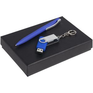 В набор входят: флешка Twist, синяя, 16 Гб; ручка шариковая Pin Soft Touch, синяя.Набор упакован в подарочную коробку.Срок сборки набора — от 3...