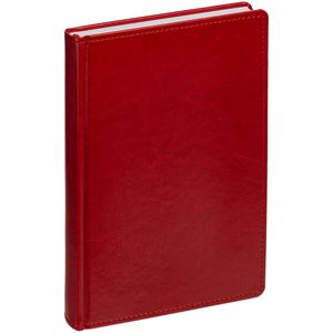 Ежедневник с твердой обложкой без поролона, выполнен из материала Nebraska, красный PP, дополнен ляссе и капталом в цвет обложки.Блок 912: Датирован...