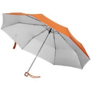 Зонт с серебристой внутренней стороной. Механический зонт, 3 сложения. Поставляется в чехле.