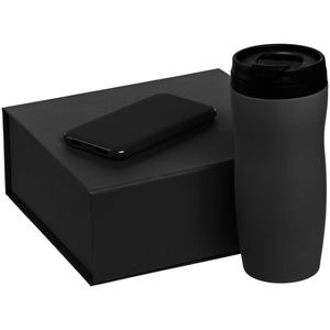 В набор входят:   термостакан Forma, черный; внешний аккумулятор Uniscend Half Day Compact 5000 мAч, черный.      Набор упакован в коробку с...