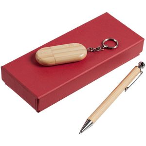 В набор входят:  ручка Attribute Wooden; флешка Bamboo, 8 Гб.  Набор упакован в подарочную коробку.    