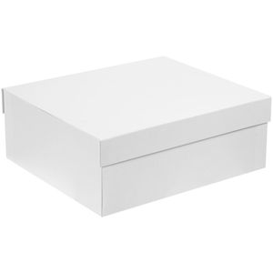 Коробка выполнена из переплетного картона, кашированного дизайнерской бумагой Majestic, с крышкой на магнитах. Выдерживает вес до 4 кг.