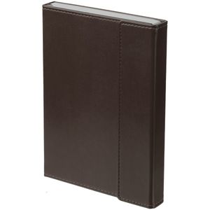   Ежедневник с клапаном на магните, выполнен из материала Replica, темно-коричневый ZZ. Блок 210:  Кол-во страниц — 336; Бумага — белая, плотность 70...