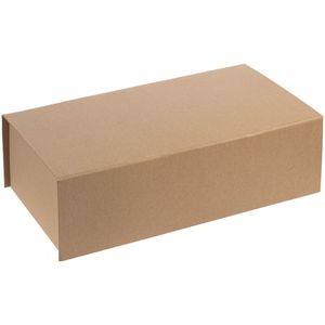Коробка изготовлена из переплетного картона, снаружи кашированного дизайнерской бумагой Ecoliner brown 120 г/м², с крышкой на магнитах.