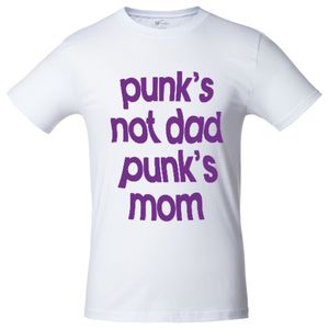 Футболка «Punk's not dad punk's mom», белая